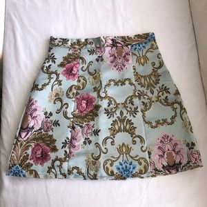 Baroque Print Mini Skirt